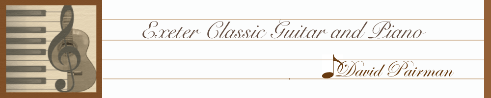 Exeter Classical Guitar and piano lessons in Exeter  says Logo